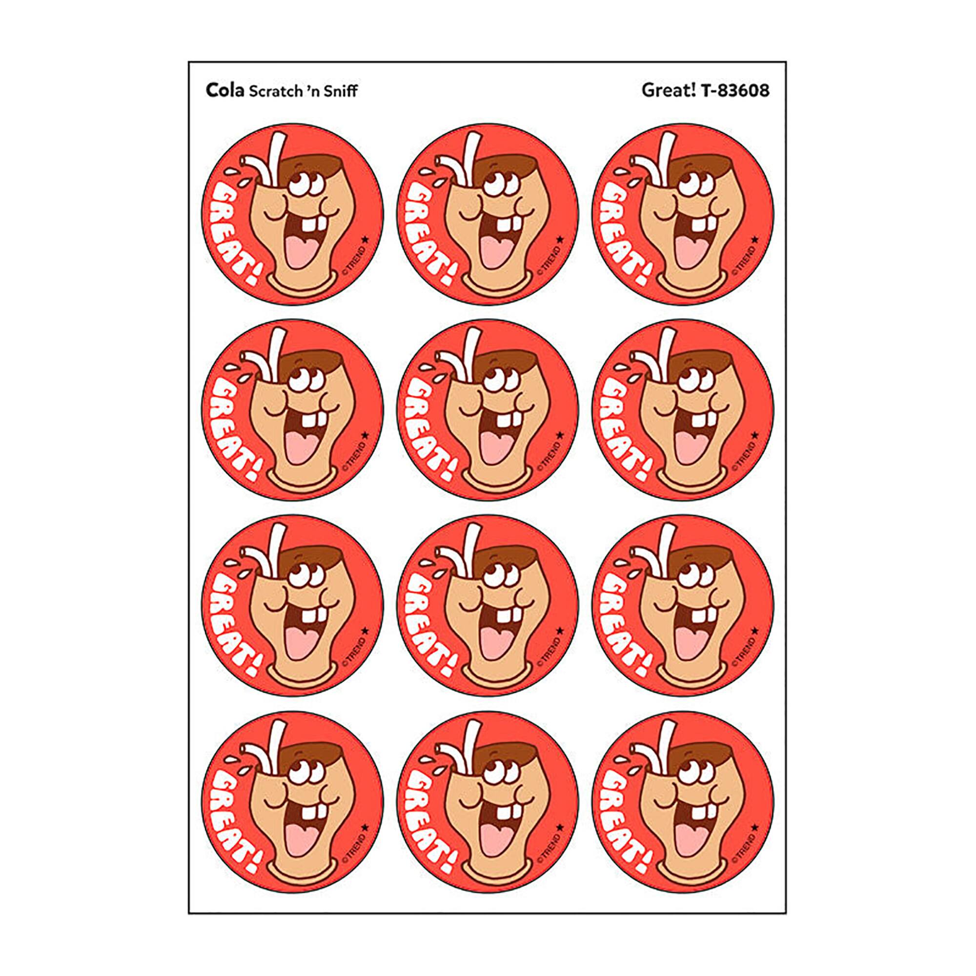 TREND Enterprises® Great! Cola Scented Stickers, 6 Packs of 24